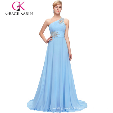 Hot Sale Grace Karin Elegent One Shoulder Chiffon Robes de soirée en ligne CL2949-2